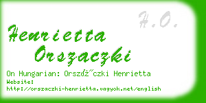 henrietta orszaczki business card